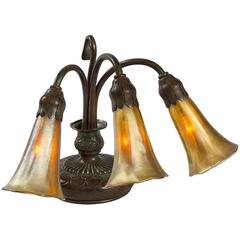 Tiffany Studios New York "Three-Light Lily" Piano Lamp 1