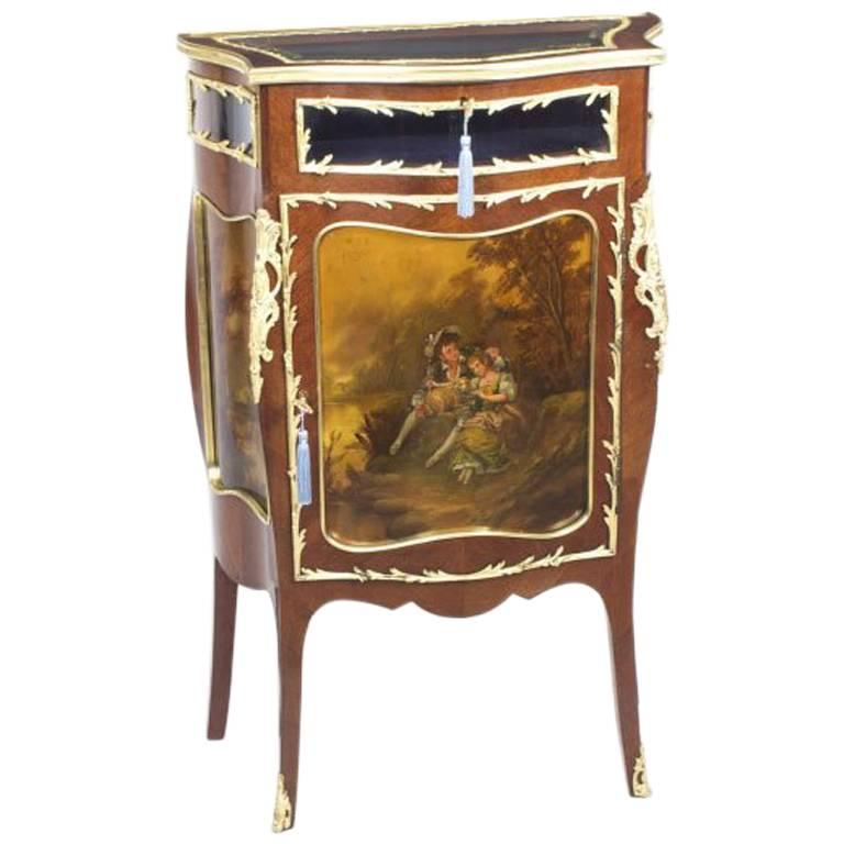 19th Century French Vernis Martin Serpentine Bijouterie Side Cabinet