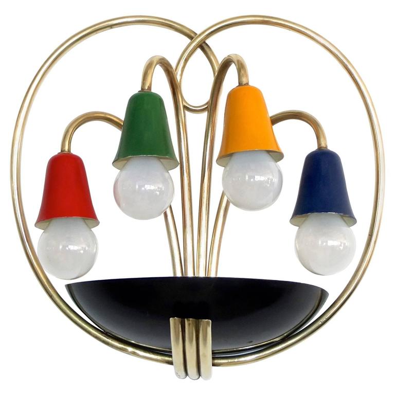 1950s Italian Jardinière Wall Sconce For Sale