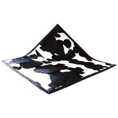 One of a Kind Black and White Cowhide Area Rug 6