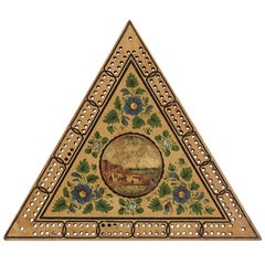 Georgian Triangular Painted Cribbage Board, circa 1800