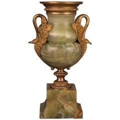 19th Century Empire Fire-Gilt Bronze Antique Onyx Vase