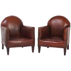 Pair of French Art Deco Childs Club Chairs 2