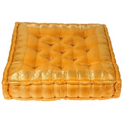 Moroccan Oversized Yellow and Gold Tufted Floor Pillow Cushion