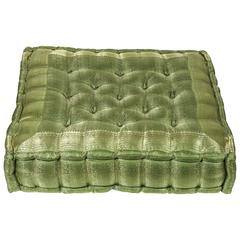 Oversized Silk Square Green Tufted Floor Pillow 6