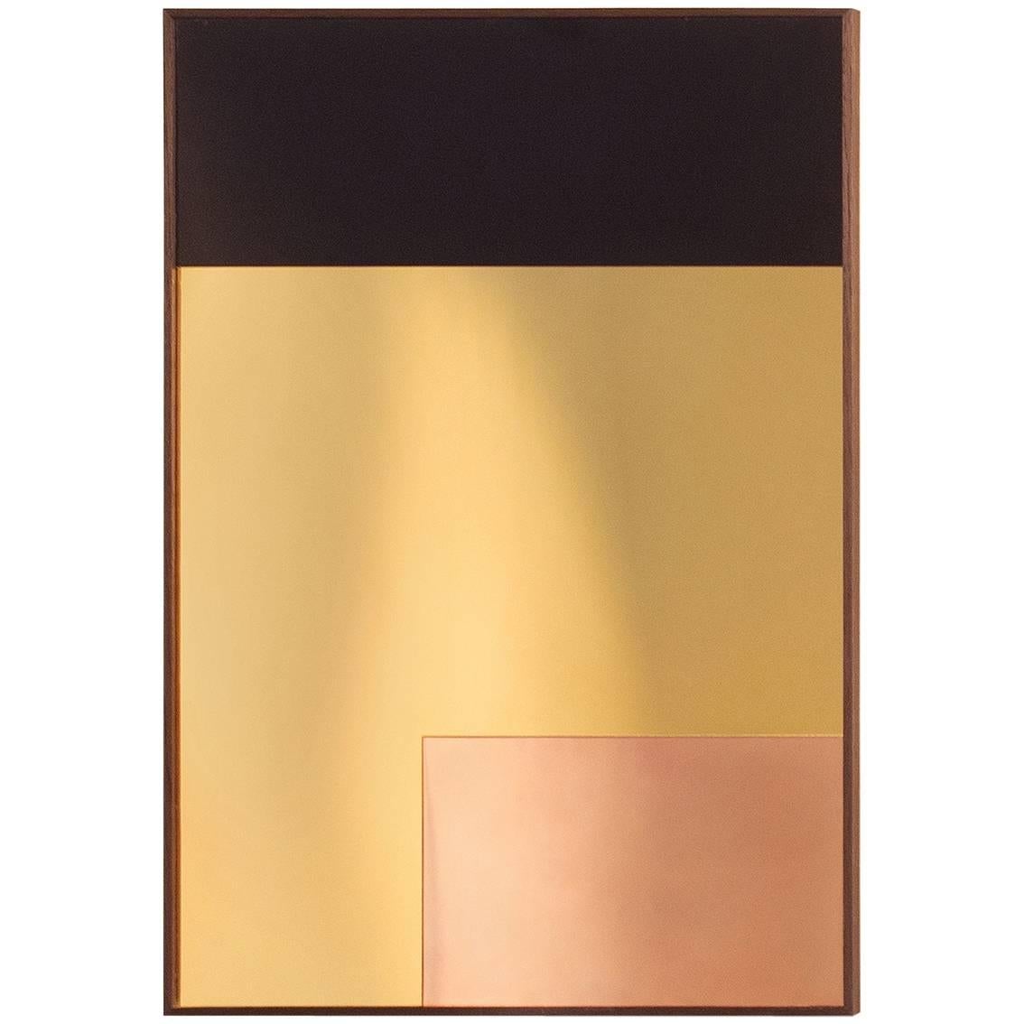 'Constructivist Mirror Series - Rectangle' Modern Wall Mirror in Polished Copper For Sale