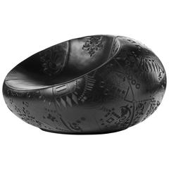 Marcel Wanders, Black Chair, Faux Leather, Embroidery, Wood, Foam, 2016 2