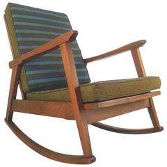 Mid-Century Modern American Walnut Rocking Chair