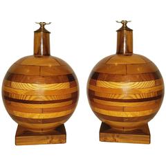 Pair of Wooden Lamps