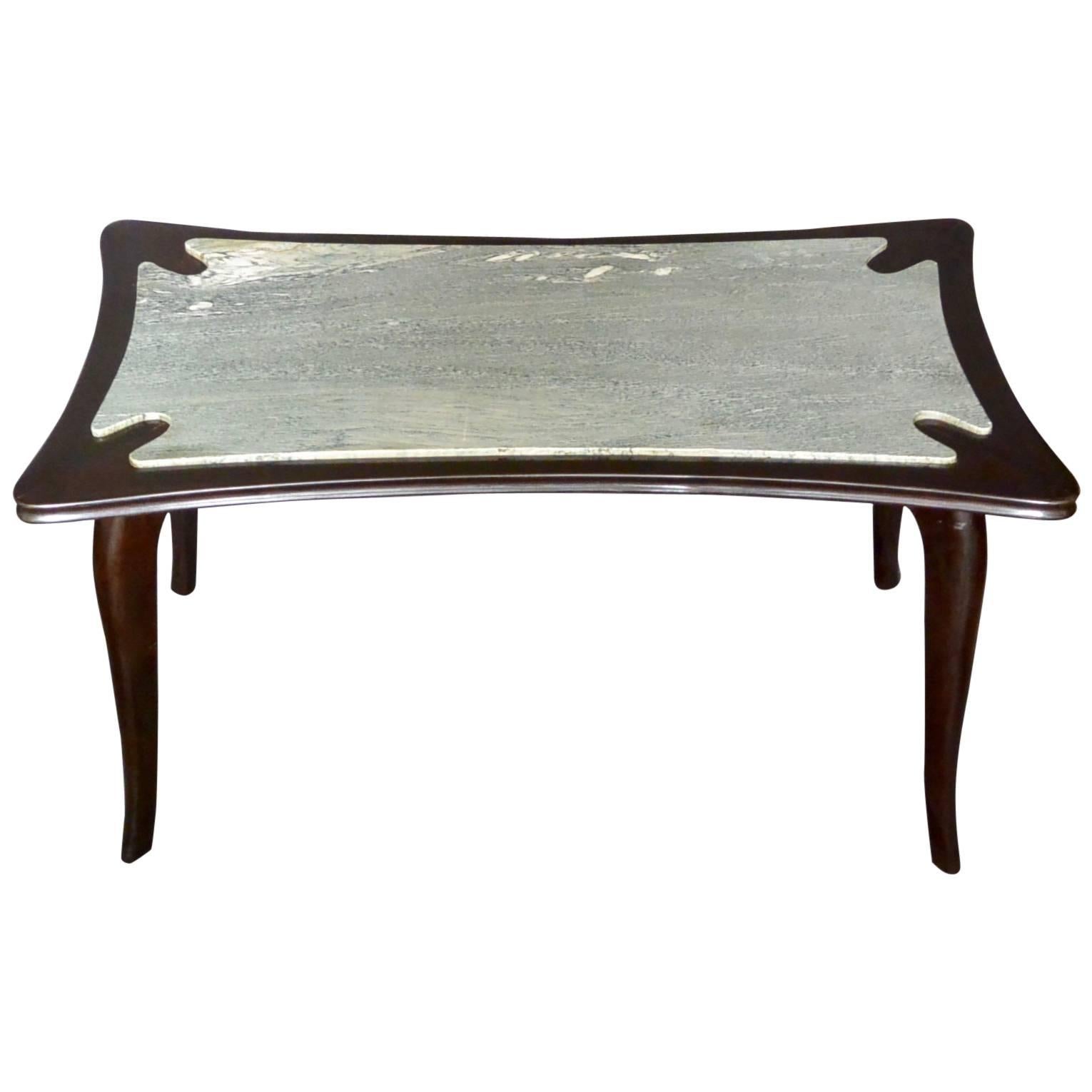 Italian Mid-Century Marble Top Coffee Table  For Sale