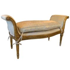 Antique Louis XVI Style Gold Gilt Bench