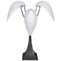 “Limoges” Porcelain and Brushed Steel Table Lamp 'Limited Edition' 1