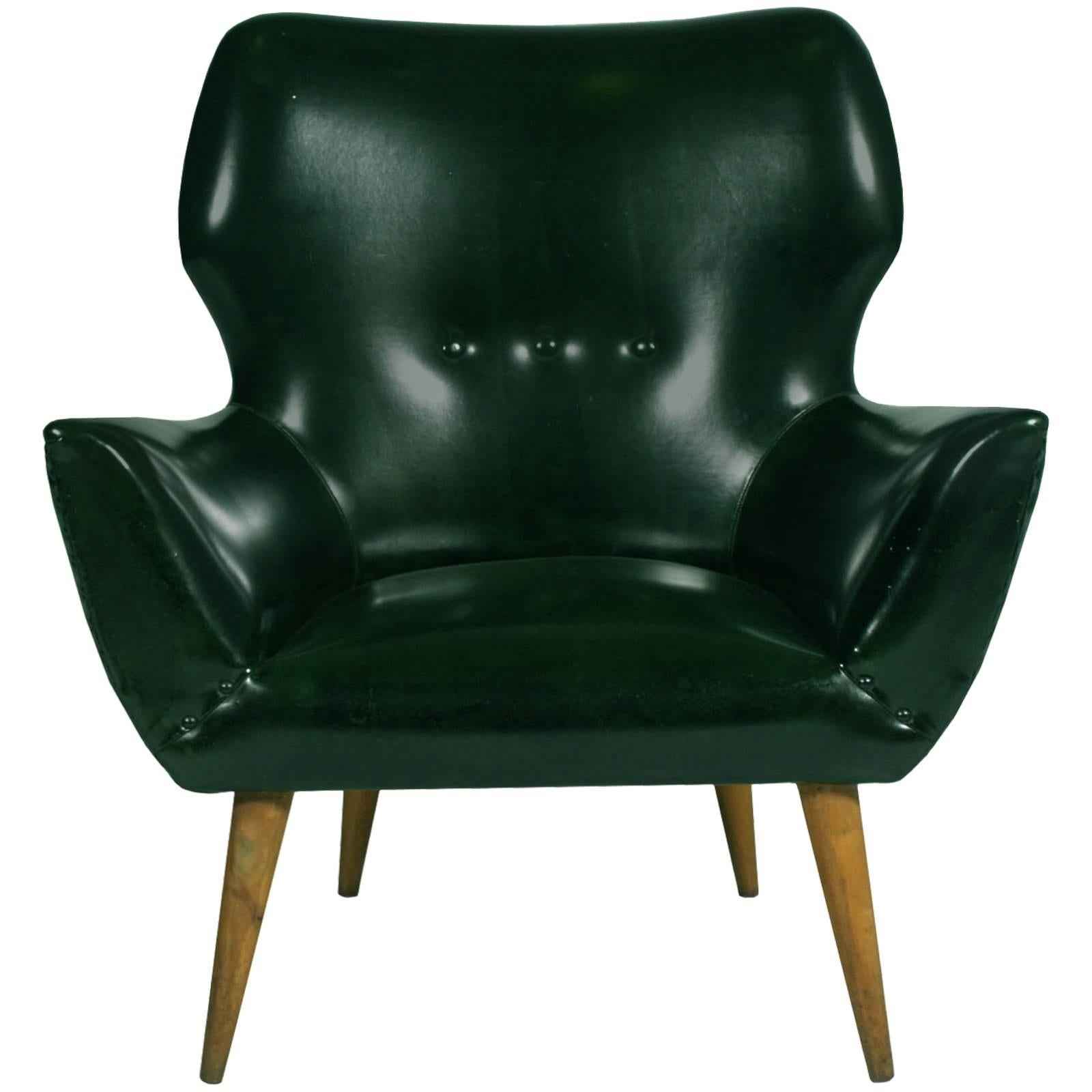 Mid-Century Modern Lounge Club Chair Armchair Gio Ponti Style Synthetic Bottle