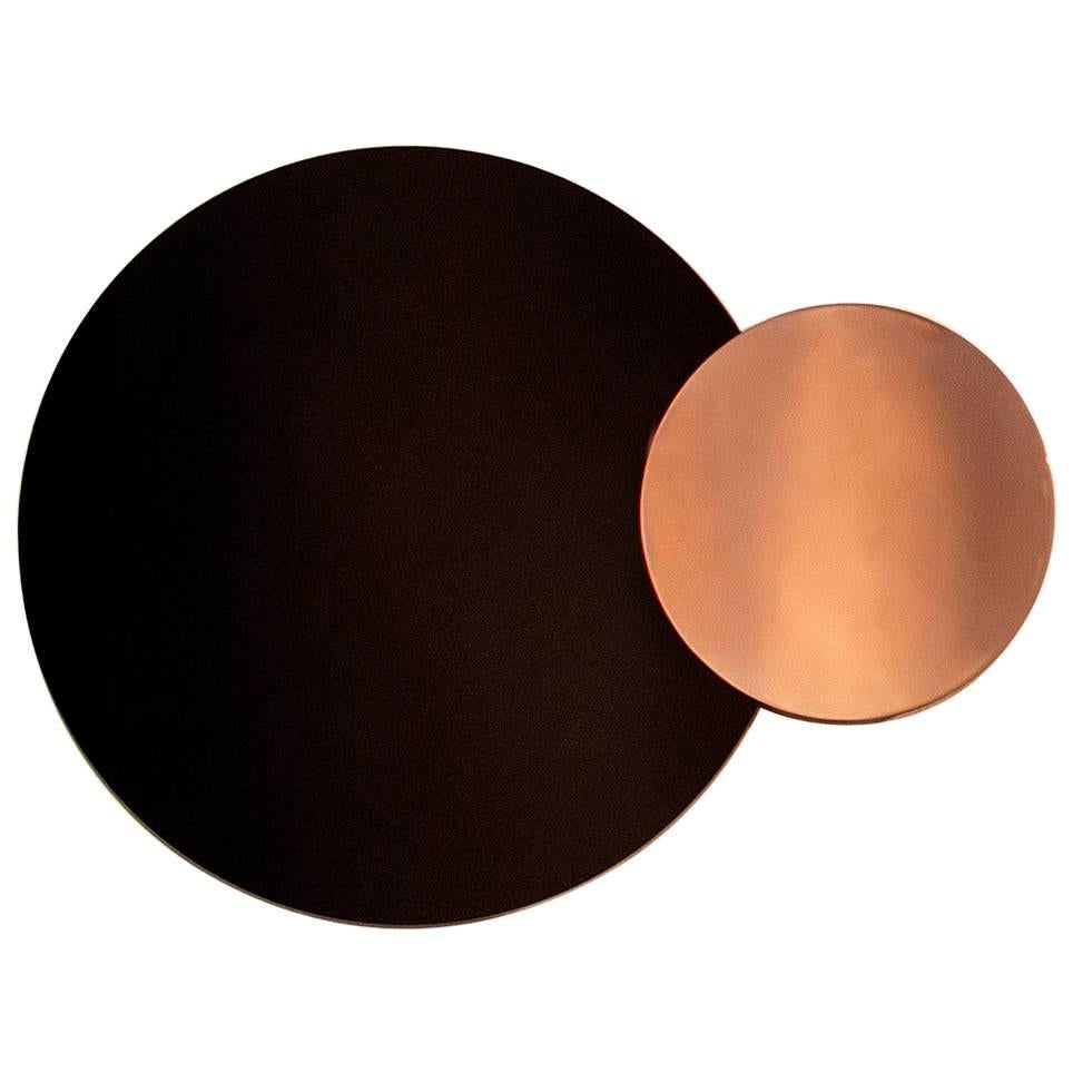 'Constructivist Mirror Series - Circle' Modern Wall Mirror in Polished Copper  For Sale