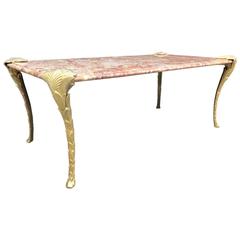 Maison Charles Bronze and Marble Coffee Table 12