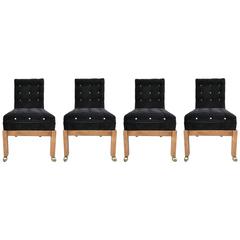 Set of Four Tufted Dining Chairs Style of Paul Evans 7