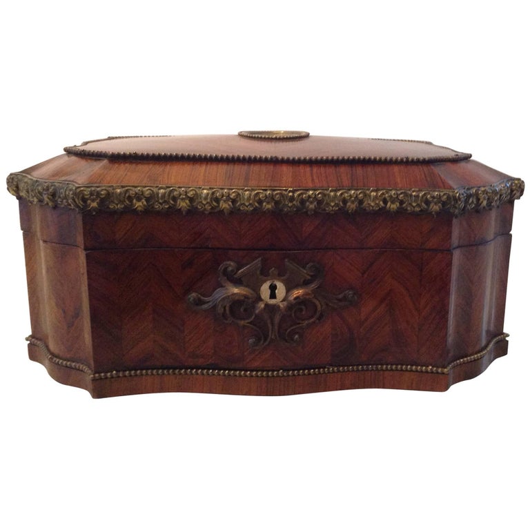 Splendid French Marquetry Jewelry Box For Sale