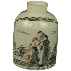 18th Century English Creamware Tea Caddy Canister with Provenance, circa 1780 7