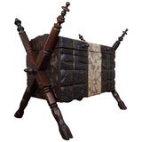 Antique Hand-Carved Black Forest Trunk on Goat Hoofs Amazing Shape & Condition