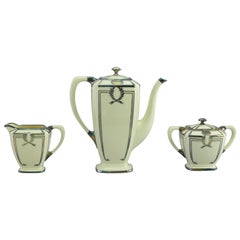 Lenox Three-Piece Tea Set with Sterling Silver Overlay