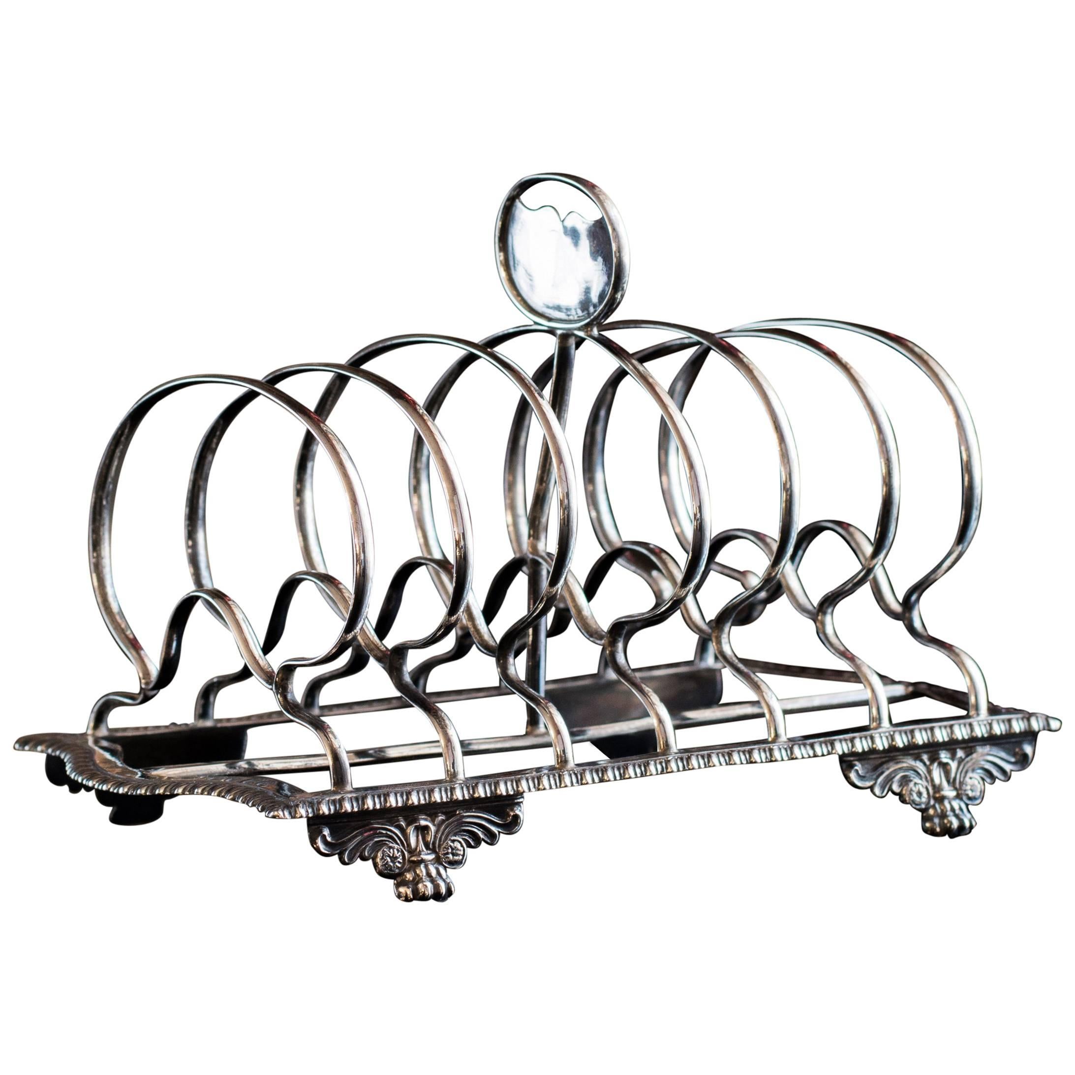 George IV Silver Toast Rack of Good Proportions