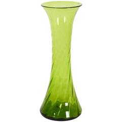 Blenko Green Blown Glass Floor Vase