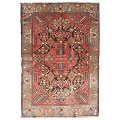Persian Vintage Zanjan Rug with Tribal Design and Vivid Colors