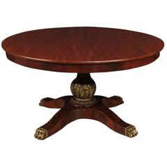 20th Century French Extendable Round Table in Mahogany