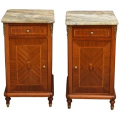 Continental Pair of Bedside Cabinets in Mahogany