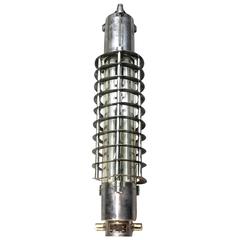 Late Century Industrial Wall Mounted Striplight- Cage, Glass Cylinder, Led Tubes 12