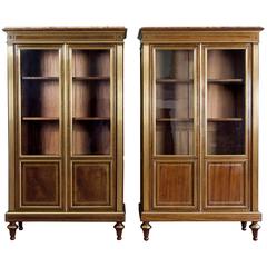 Pair of French Mahogany Vitrines 5