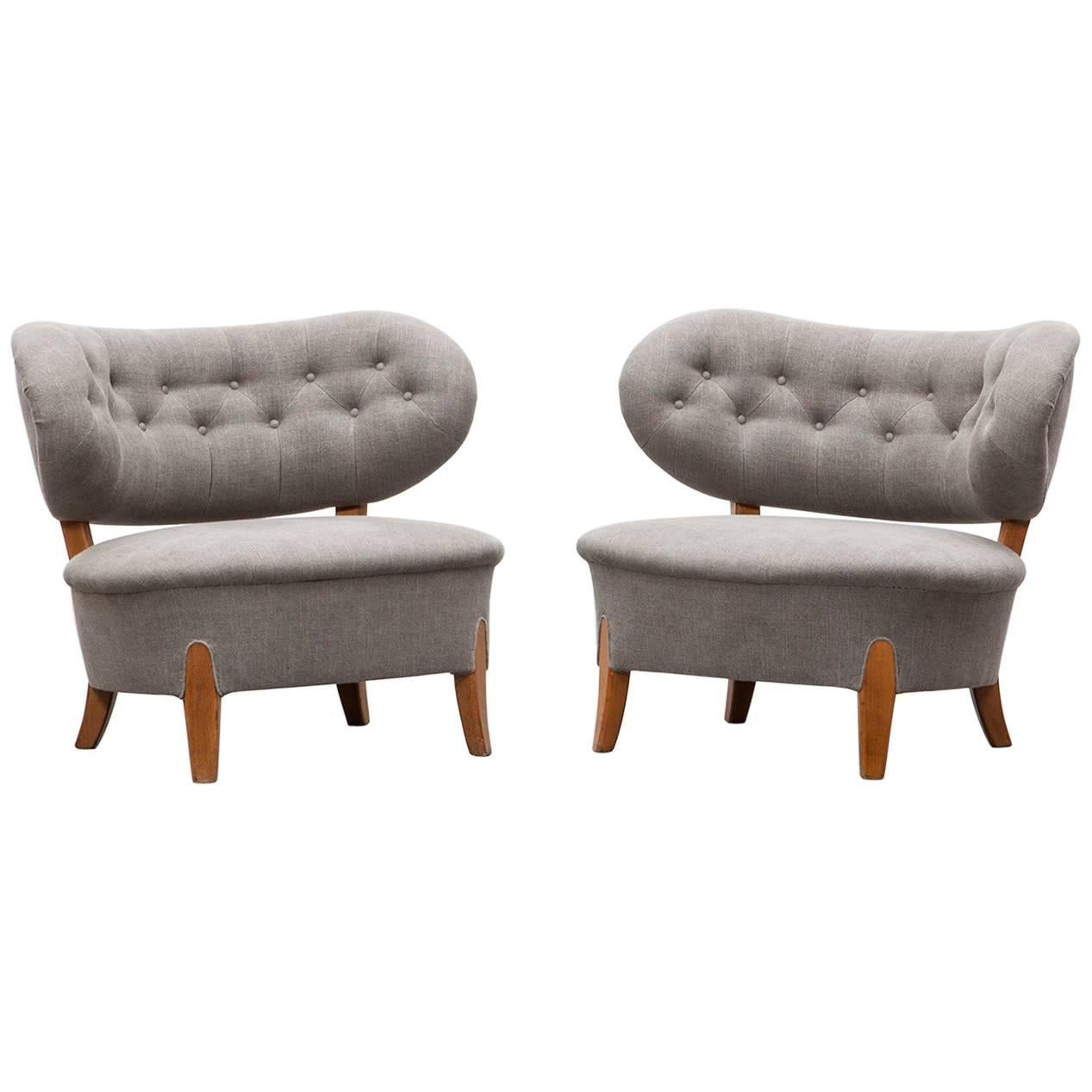 Pair of Otto Schulz Lounge Chairs * NEW UPHOLSTERY *