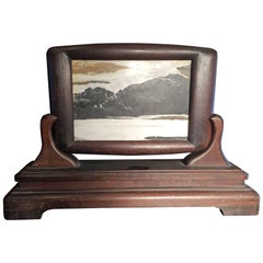 Beautiful China Natural Stone Marble Painting Displayed in Custom Table Frame