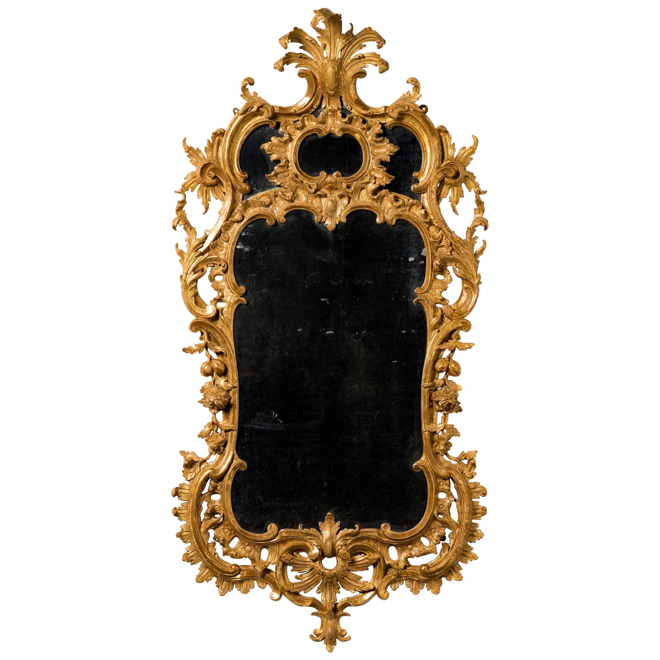 George II Giltwood Mirror For Sale