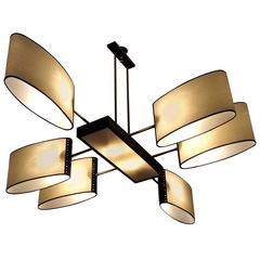 1950s Six Lighted Arms Chandelier by Maison Arlus
