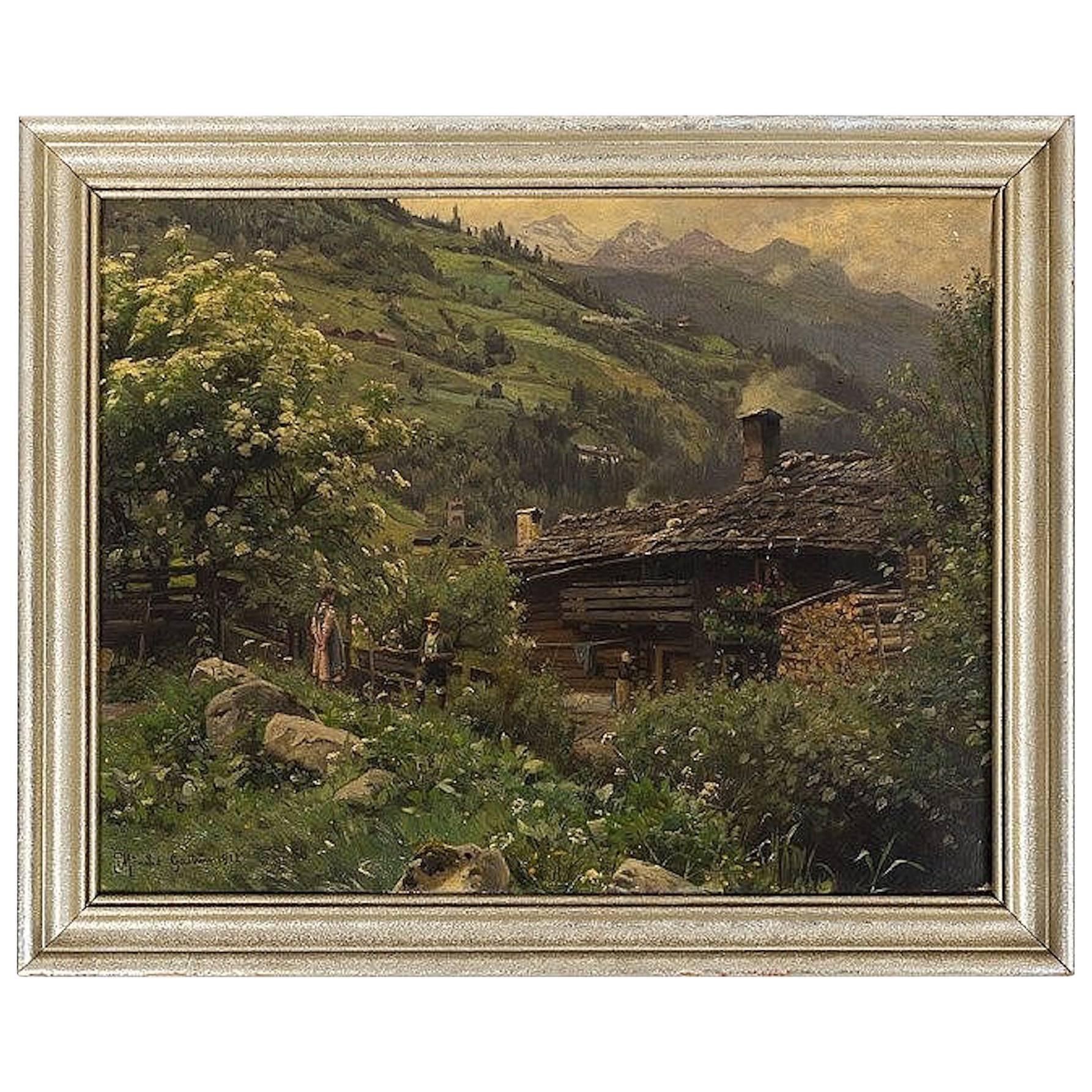 Austrian Peder Mork Mønsted, Oil Painting ‘Gastein’, 1912