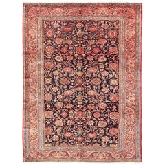 Persian Malayer Rug with Rich Tones and Bold Botanical Motifs