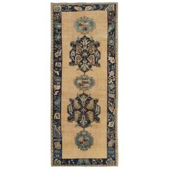 Gallery Turkish Oushak with Lustrous Wool and Two Elegant, Blue Medallions 10