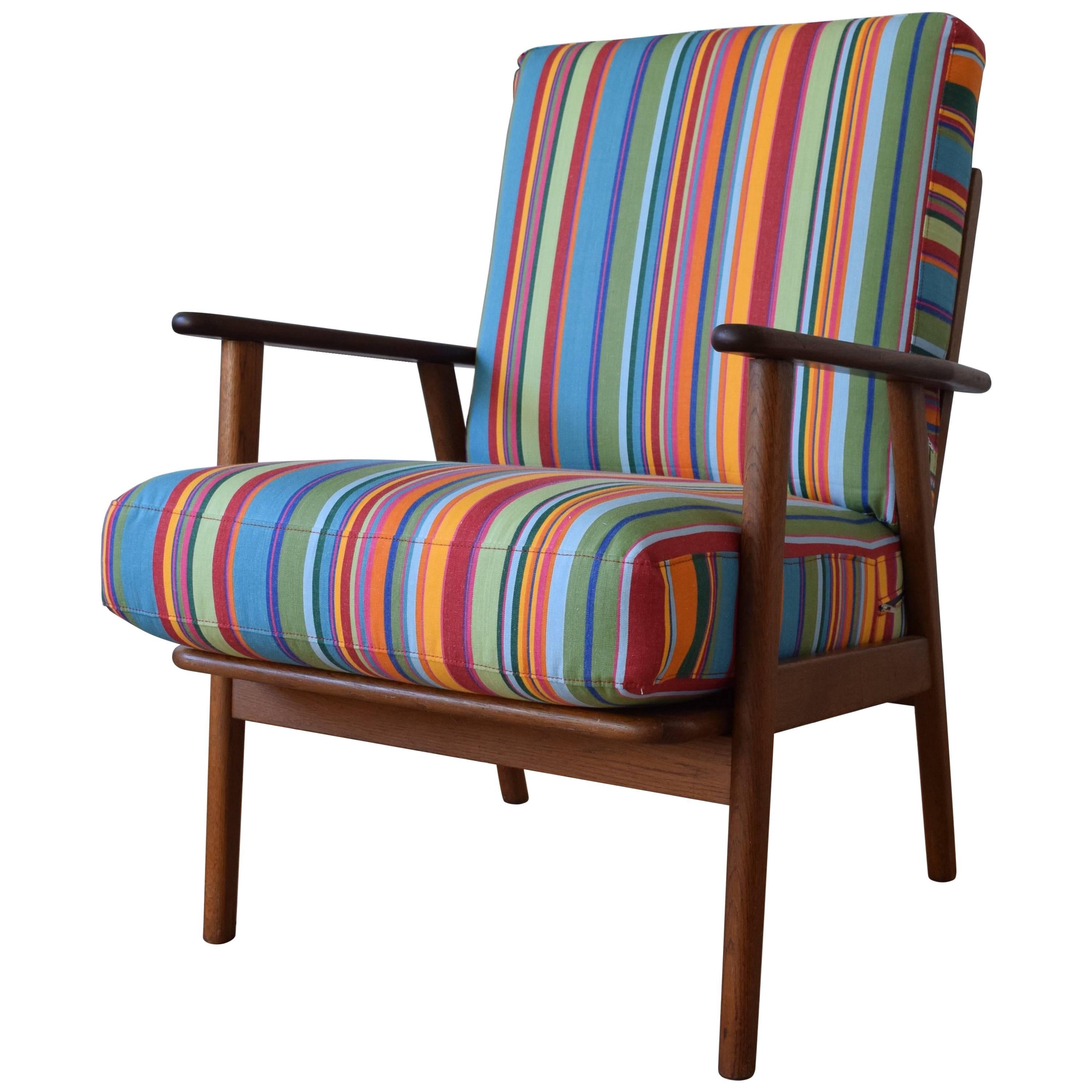 Danish Teak and Oak Easy Chair For Sale