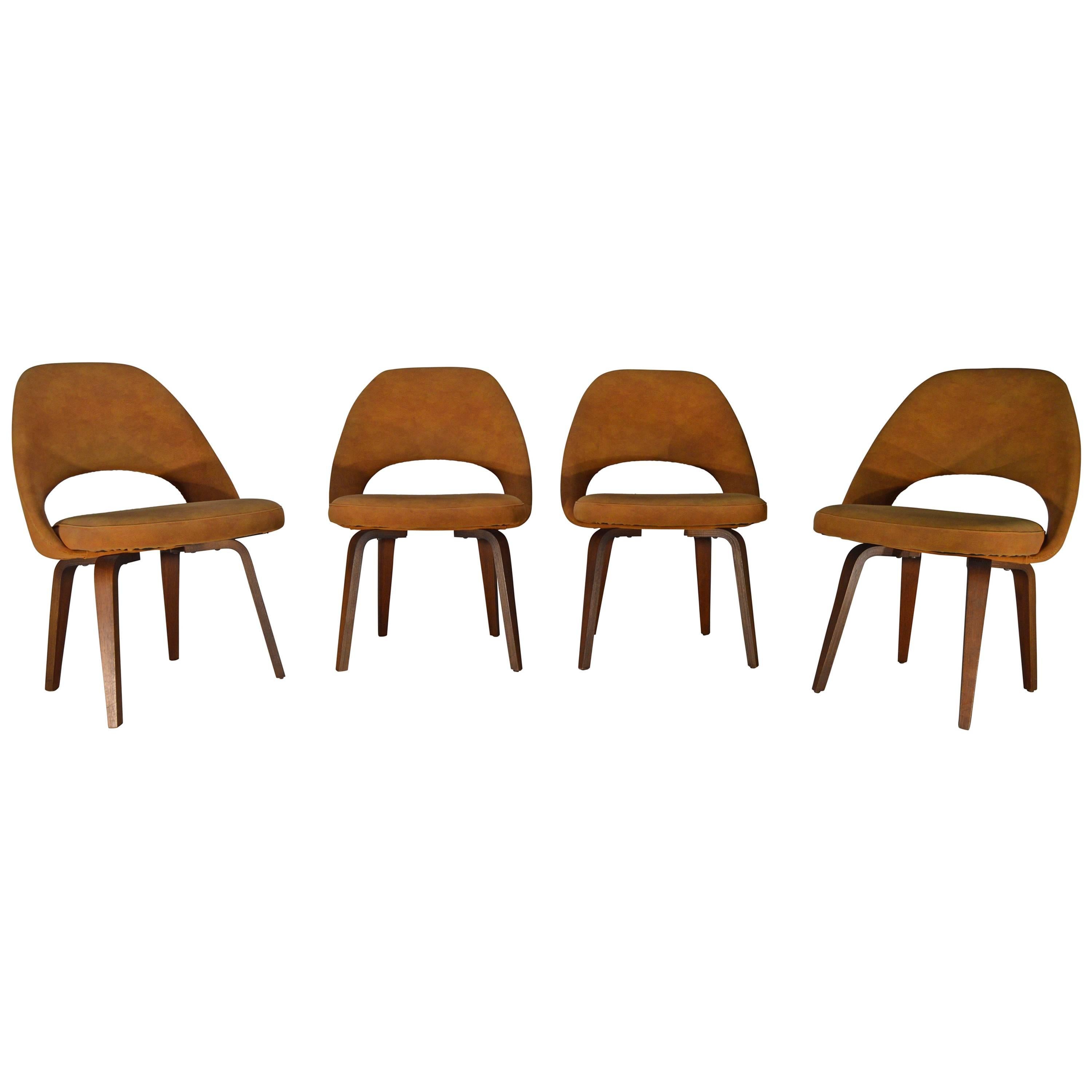 Four Eero Saarinen for Knoll Bentwood Side Chairs