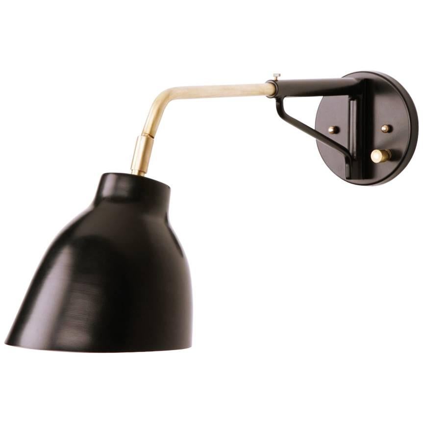 Navire Jib Sconce With Solid Brass Arm And Tilting Shade In Nautical Style Lamp