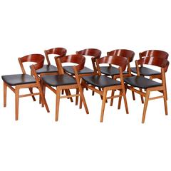 Folke Olhsson for Dux Mid-Century Danish Wooden Chairs Set