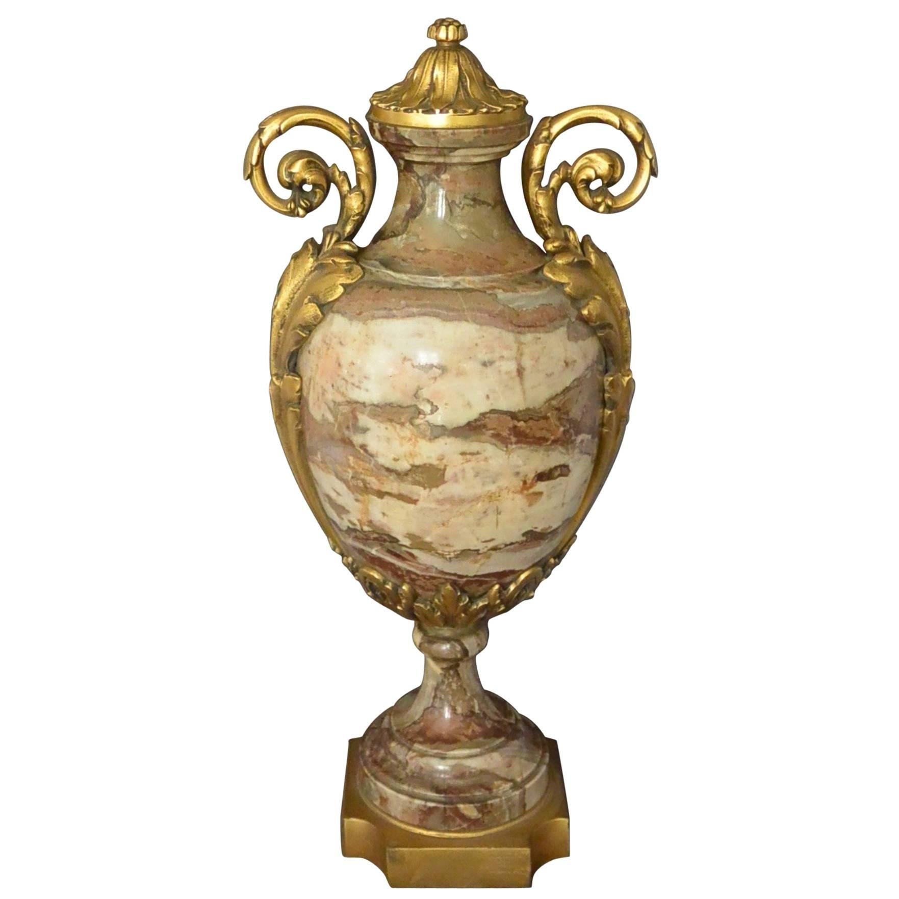 Continental Ormolu-Mounted Marble Urn For Sale