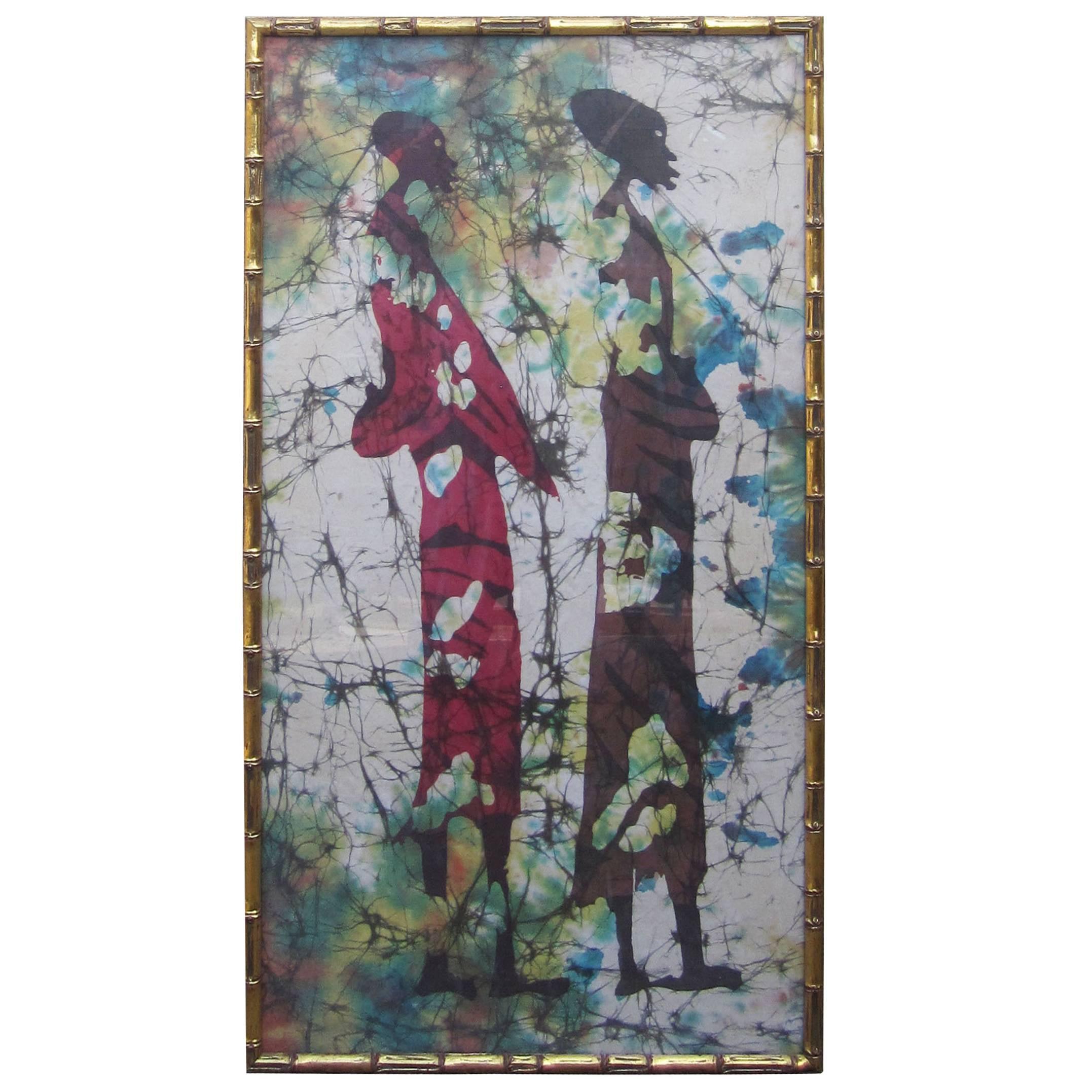 Framed African Batik Painting