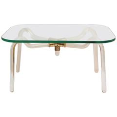 Seguso Murano Glass and Gold Italian Low Table, 1950s 