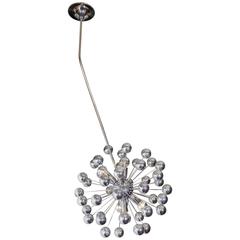 Mid-Century Chrome Sputnik 1960s Chandelier with Unusual Angled Stem 2