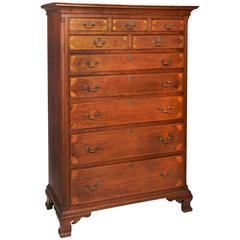 Wonderfully Inlaid Chester County Tall Chest