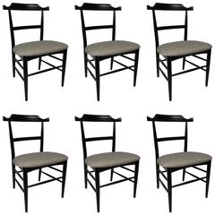 Rare Early Set of Six Dining Chairs by Milo Baughman 2