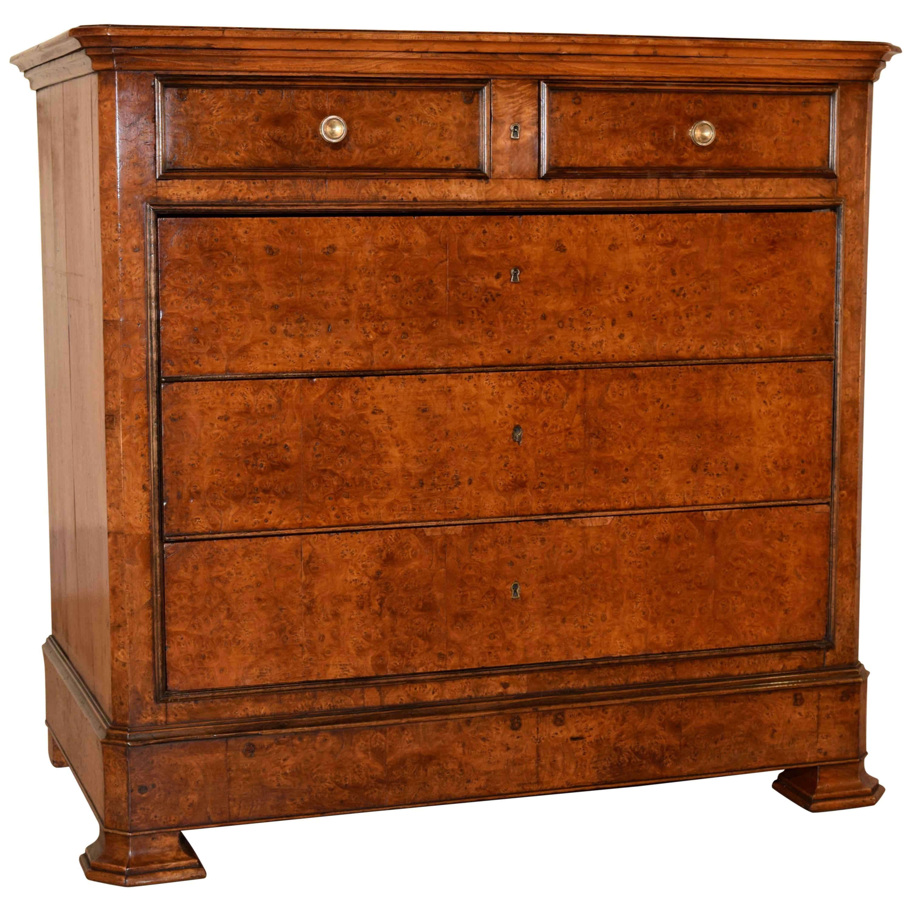 19th Century Burl Elm Commode
