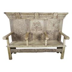 18th Century Italian Renaissance Style Walnut Carved Bench 8